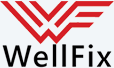 Изображение логотипа магазина Wellfix по продаже запчастей для телефонов и планшетов