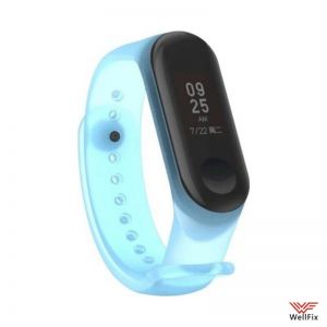 Изображение Силиконовый полупрозрачный ремешок Xiaomi Mi Band 3 голубой